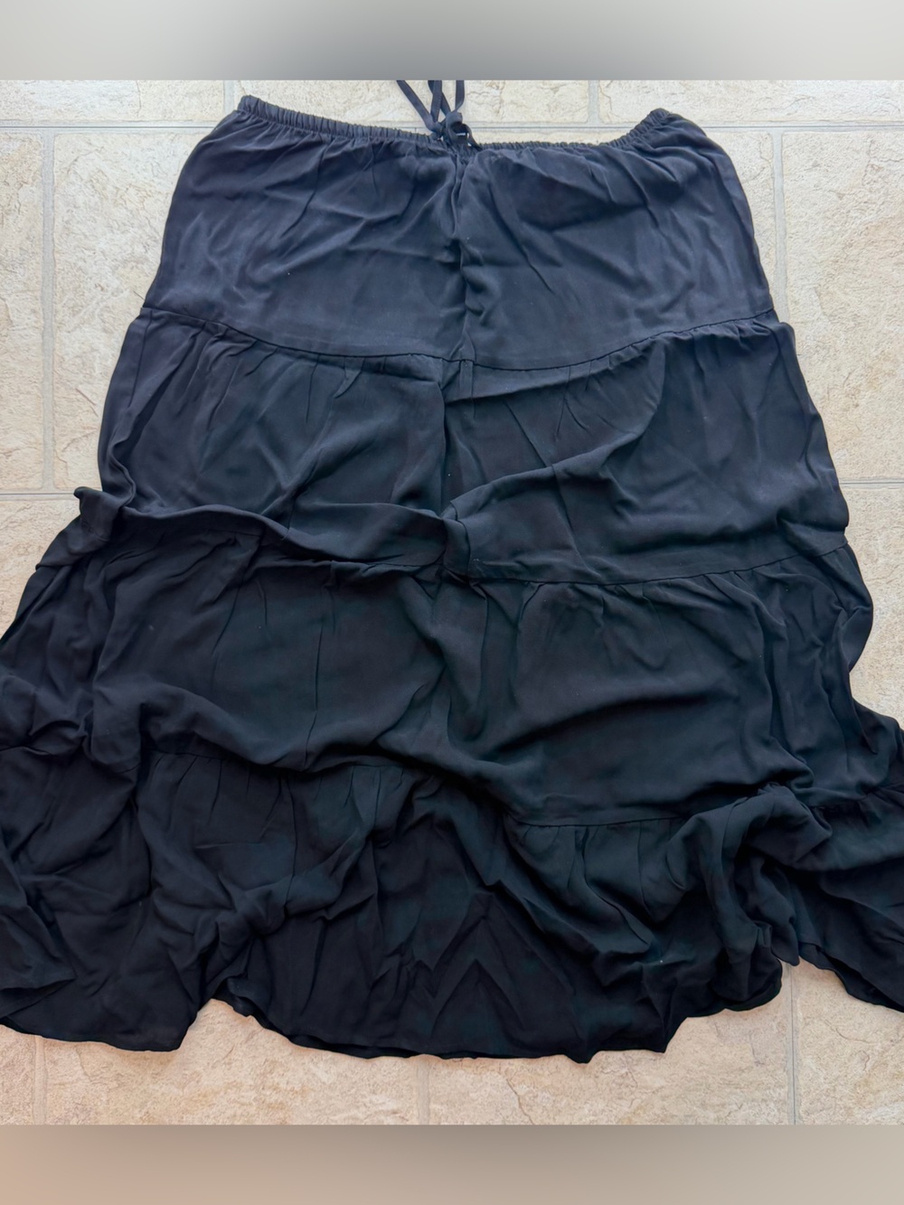 Society Black Tiered Maxi Skirt